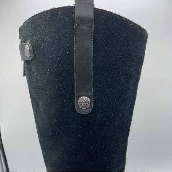 Sam Edelman Pembrooke Black Suede Leather Riding Boots Tall Knee High - Picture 10 of 15